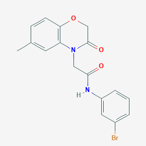 molecular formula C17H15BrN2O3 B4624355 N-(3-溴苯基)-2-(6-甲基-3-氧代-2,3-二氢-4H-1,4-苯并恶嗪-4-基)乙酰胺 