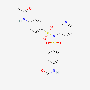 molecular formula C21H20N4O6S2 B4624371 N,N'-[(3-吡啶亚胺基)双(磺酰基-4,1-苯亚甲基)]二乙酰胺 