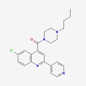 molecular formula C23H25ClN4O B4624399 4-[(4-丁基-1-哌嗪基)羰基]-6-氯-2-(4-吡啶基)喹啉 
