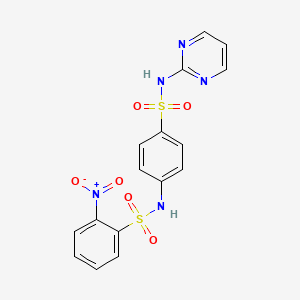 molecular formula C16H13N5O6S2 B4624407 2-nitro-N-{4-[(2-pyrimidinylamino)sulfonyl]phenyl}benzenesulfonamide 