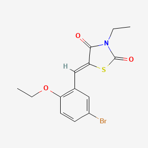 molecular formula C14H14BrNO3S B4624423 5-(5-bromo-2-ethoxybenzylidene)-3-ethyl-1,3-thiazolidine-2,4-dione 