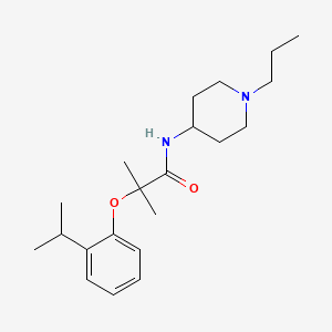 molecular formula C21H34N2O2 B4624430 2-(2-isopropylphenoxy)-2-methyl-N-(1-propyl-4-piperidinyl)propanamide 