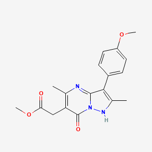 molecular formula C18H19N3O4 B4624432 methyl [3-(4-methoxyphenyl)-2,5-dimethyl-7-oxo-4,7-dihydropyrazolo[1,5-a]pyrimidin-6-yl]acetate 