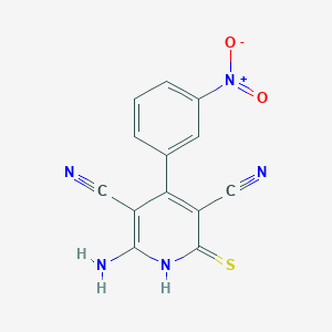 molecular formula C13H7N5O2S B4624434 6-氨基-4-(3-硝基苯基)-2-硫代-1,2-二氢-3,5-吡啶二碳腈 