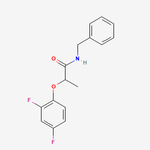 molecular formula C16H15F2NO2 B4624454 N-benzyl-2-(2,4-difluorophenoxy)propanamide 