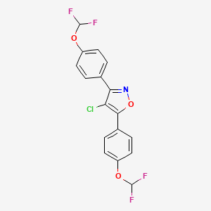 molecular formula C17H10ClF4NO3 B4624492 4-chloro-3,5-bis[4-(difluoromethoxy)phenyl]isoxazole 