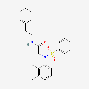 molecular formula C24H30N2O3S B4624494 N~1~-[2-(1-cyclohexen-1-yl)ethyl]-N~2~-(2,3-dimethylphenyl)-N~2~-(phenylsulfonyl)glycinamide 