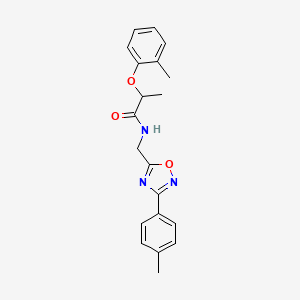 molecular formula C20H21N3O3 B4624509 2-(2-甲基苯氧基)-N-{[3-(4-甲基苯基)-1,2,4-恶二唑-5-基]甲基}丙酰胺 