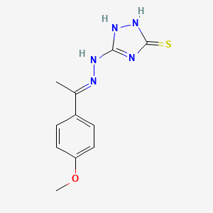 molecular formula C11H13N5OS B4624520 1-(4-methoxyphenyl)ethanone (5-thioxo-4,5-dihydro-1H-1,2,4-triazol-3-yl)hydrazone 