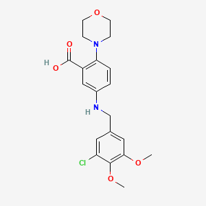 5-[(3-chloro-4,5-dimethoxybenzyl)amino]-2-(4-morpholinyl)benzoic acid