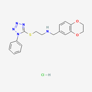 molecular formula C18H20ClN5O2S B4624526 N-(2,3-dihydro-1,4-benzodioxin-6-ylmethyl)-2-[(1-phenyl-1H-tetrazol-5-yl)thio]ethanamine hydrochloride 