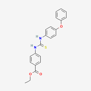 molecular formula C22H20N2O3S B4624533 ethyl 4-({[(4-phenoxyphenyl)amino]carbonothioyl}amino)benzoate 