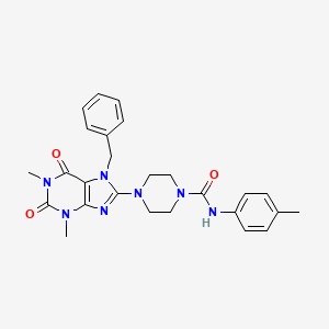 molecular formula C26H29N7O3 B4624549 4-(7-benzyl-1,3-dimethyl-2,6-dioxo-2,3,6,7-tetrahydro-1H-purin-8-yl)-N-(4-methylphenyl)-1-piperazinecarboxamide 