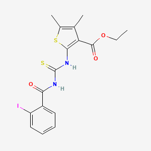 molecular formula C17H17IN2O3S2 B4624551 ethyl 2-({[(2-iodobenzoyl)amino]carbonothioyl}amino)-4,5-dimethyl-3-thiophenecarboxylate 