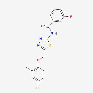 molecular formula C17H13ClFN3O2S B4624553 N-{5-[(4-chloro-2-methylphenoxy)methyl]-1,3,4-thiadiazol-2-yl}-3-fluorobenzamide 