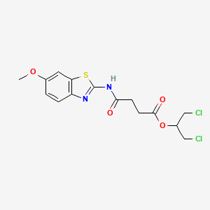molecular formula C15H16Cl2N2O4S B4624563 2-氯-1-(氯甲基)乙基 4-[(6-甲氧基-1,3-苯并噻唑-2-基)氨基]-4-氧代丁酸酯 