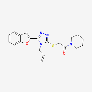 molecular formula C20H22N4O2S B4624567 1-({[4-allyl-5-(1-benzofuran-2-yl)-4H-1,2,4-triazol-3-yl]thio}acetyl)piperidine 