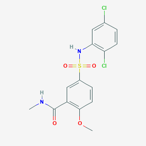 molecular formula C15H14Cl2N2O4S B4624572 5-{[(2,5-dichlorophenyl)amino]sulfonyl}-2-methoxy-N-methylbenzamide 