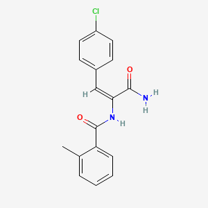 molecular formula C17H15ClN2O2 B4624600 N-[1-(aminocarbonyl)-2-(4-chlorophenyl)vinyl]-2-methylbenzamide 