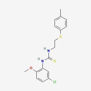 molecular formula C17H19ClN2OS2 B4624625 N-(5-chloro-2-methoxyphenyl)-N'-{2-[(4-methylphenyl)thio]ethyl}thiourea 