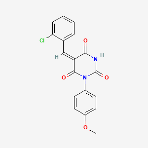 molecular formula C18H13ClN2O4 B4624653 5-(2-氯苄叉)-1-(4-甲氧基苯基)-2,4,6(1H,3H,5H)-嘧啶三酮 