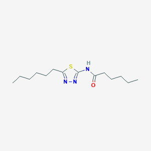 molecular formula C14H25N3OS B4624680 N-(5-hexyl-1,3,4-thiadiazol-2-yl)hexanamide 
