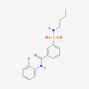 molecular formula C17H19FN2O3S B4624709 3-[(butylamino)sulfonyl]-N-(2-fluorophenyl)benzamide 