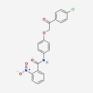 molecular formula C21H15ClN2O5 B4624719 N-{4-[2-(4-chlorophenyl)-2-oxoethoxy]phenyl}-2-nitrobenzamide 