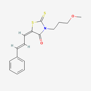 molecular formula C16H17NO2S2 B4624737 3-(3-methoxypropyl)-5-(3-phenyl-2-propen-1-ylidene)-2-thioxo-1,3-thiazolidin-4-one 