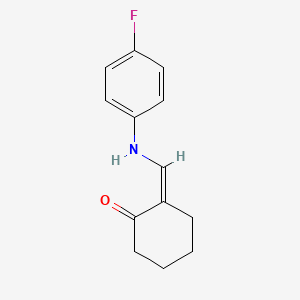molecular formula C13H14FNO B4624765 2-{[(4-fluorophenyl)amino]methylene}cyclohexanone 