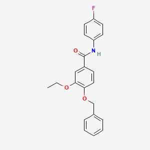 molecular formula C22H20FNO3 B4624777 4-(苄氧基)-3-乙氧基-N-(4-氟苯基)苯甲酰胺 