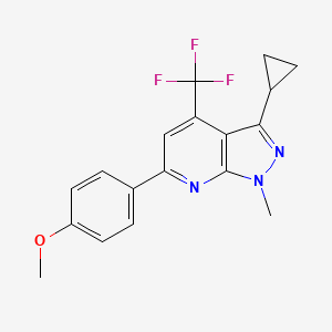 molecular formula C18H16F3N3O B4624784 3-cyclopropyl-6-(4-methoxyphenyl)-1-methyl-4-(trifluoromethyl)-1H-pyrazolo[3,4-b]pyridine 