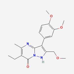 molecular formula C19H23N3O4 B4624805 3-(3,4-dimethoxyphenyl)-6-ethyl-2-(methoxymethyl)-5-methylpyrazolo[1,5-a]pyrimidin-7(4H)-one 