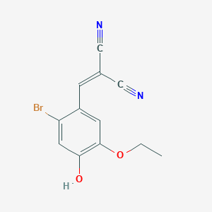 molecular formula C12H9BrN2O2 B4624812 (2-溴-5-乙氧基-4-羟基苄亚叉基)丙二腈 
