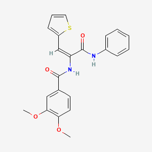 molecular formula C22H20N2O4S B4624816 N-[1-(苯胺羰基)-2-(2-噻吩基)乙烯基]-3,4-二甲氧基苯甲酰胺 