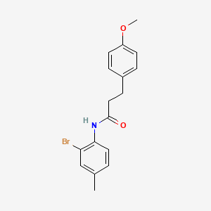 molecular formula C17H18BrNO2 B4624824 N-(2-bromo-4-methylphenyl)-3-(4-methoxyphenyl)propanamide 