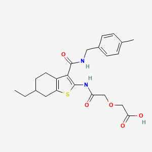 molecular formula C23H28N2O5S B4624832 {2-[(6-ethyl-3-{[(4-methylbenzyl)amino]carbonyl}-4,5,6,7-tetrahydro-1-benzothien-2-yl)amino]-2-oxoethoxy}acetic acid 