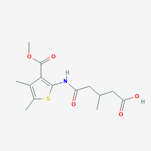 molecular formula C14H19NO5S B4624853 5-{[3-(methoxycarbonyl)-4,5-dimethyl-2-thienyl]amino}-3-methyl-5-oxopentanoic acid 