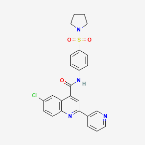 molecular formula C25H21ClN4O3S B4624868 6-chloro-2-(3-pyridinyl)-N-[4-(1-pyrrolidinylsulfonyl)phenyl]-4-quinolinecarboxamide 