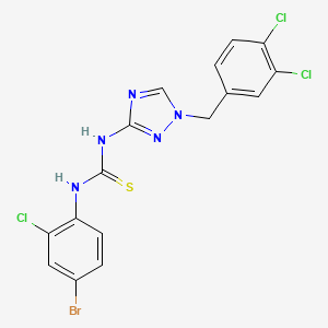 molecular formula C16H11BrCl3N5S B4624885 N-(4-bromo-2-chlorophenyl)-N'-[1-(3,4-dichlorobenzyl)-1H-1,2,4-triazol-3-yl]thiourea 
