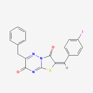 molecular formula C19H12IN3O2S B4624895 6-benzyl-2-(4-iodobenzylidene)-7H-[1,3]thiazolo[3,2-b][1,2,4]triazine-3,7(2H)-dione 