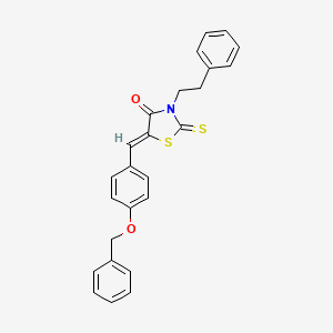 molecular formula C25H21NO2S2 B4624900 5-[4-(苯甲氧基)苯亚甲基]-3-(2-苯乙基)-2-硫代-1,3-噻唑烷-4-酮 