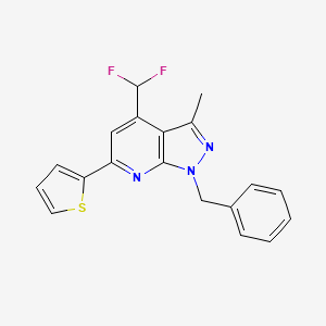 molecular formula C19H15F2N3S B4624906 1-benzyl-4-(difluoromethyl)-3-methyl-6-(2-thienyl)-1H-pyrazolo[3,4-b]pyridine 
