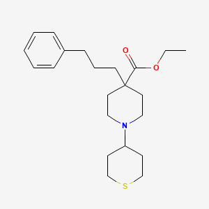 molecular formula C22H33NO2S B4624934 4-(3-苯基丙基)-1-(四氢-2H-硫代吡喃-4-基)-4-哌啶甲酸乙酯 