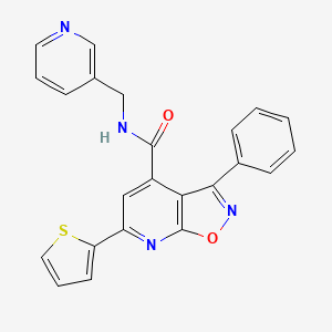 molecular formula C23H16N4O2S B4624948 3-phenyl-N-(3-pyridinylmethyl)-6-(2-thienyl)isoxazolo[5,4-b]pyridine-4-carboxamide 