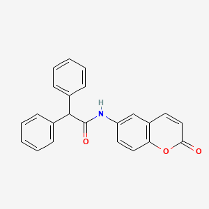 molecular formula C23H17NO3 B4624968 2,2-二苯基乙酰基-N-(2-氧代-2H-色满-6-基) 