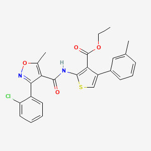 molecular formula C25H21ClN2O4S B4624989 2-({[3-(2-氯苯基)-5-甲基-4-异恶唑基]羰基}氨基)-4-(3-甲基苯基)-3-噻吩甲酸乙酯 