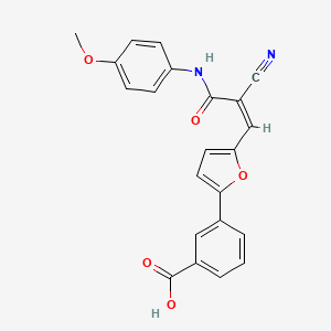 molecular formula C22H16N2O5 B4624990 3-(5-{2-cyano-3-[(4-methoxyphenyl)amino]-3-oxo-1-propen-1-yl}-2-furyl)benzoic acid 