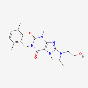 molecular formula C20H23N5O3 B4624992 3-(2,5-dimethylbenzyl)-8-(2-hydroxyethyl)-1,7-dimethyl-1H-imidazo[2,1-f]purine-2,4(3H,8H)-dione 