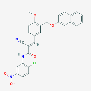 molecular formula C28H20ClN3O5 B4625005 N-(2-chloro-5-nitrophenyl)-2-cyano-3-{4-methoxy-3-[(2-naphthyloxy)methyl]phenyl}acrylamide 